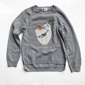 Gapkids Disney Olaf sequin knit sweater EUC XL/12Y